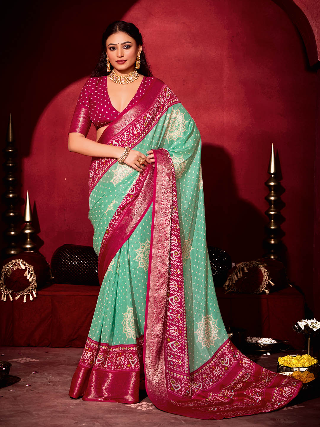 Patola Printed Art Silk Woven Saree
