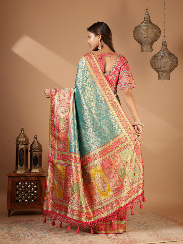 Embroidered Dola Silk Saree