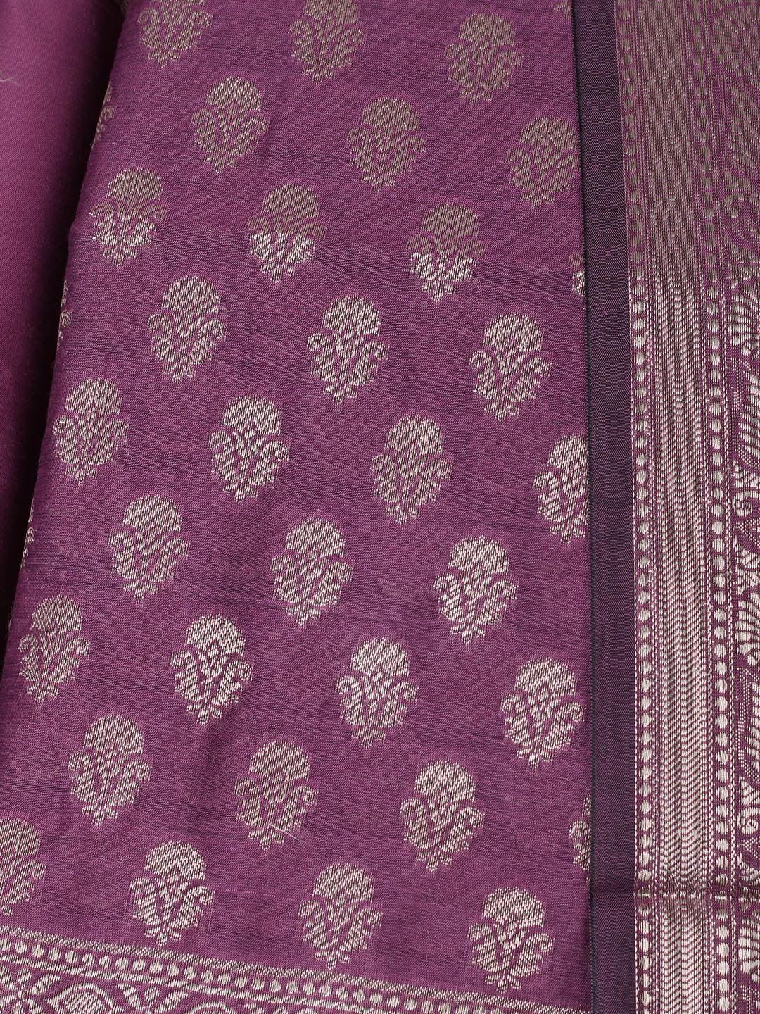 Woven Design Chanderi Unstitched Suit With Pant &amp; Dupatta