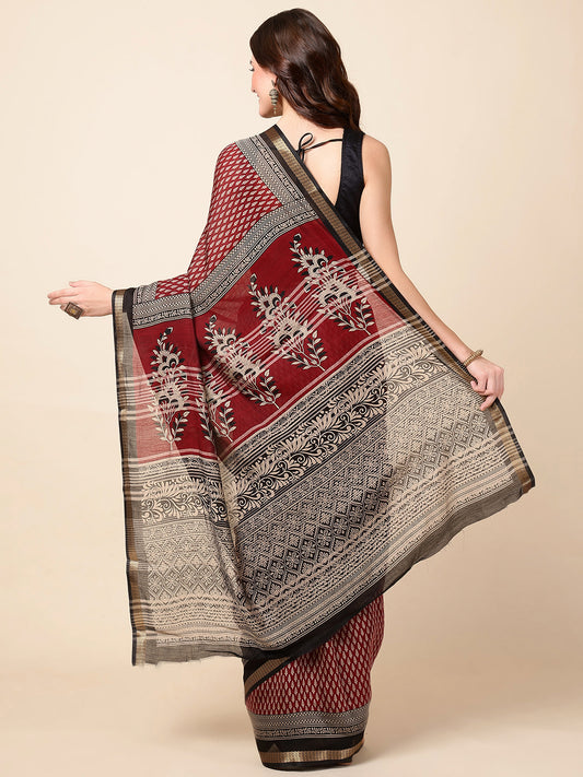 Woven Printed Cotton Saree