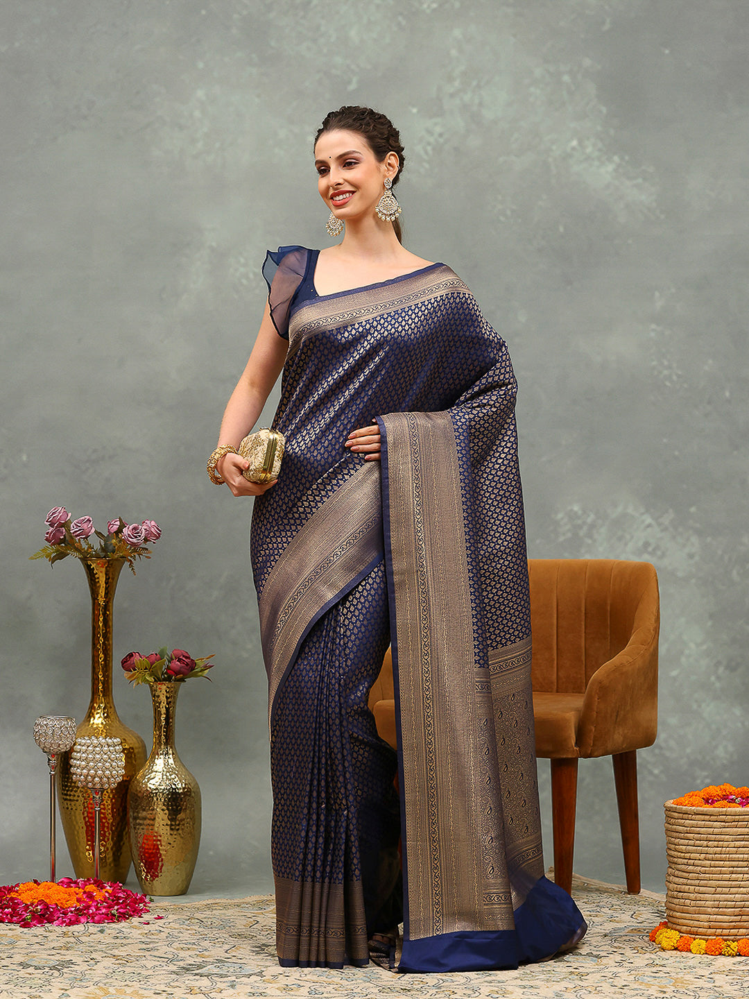 Zari Jaal Art Silk Woven Saree