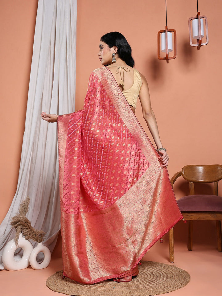 Woven Design Satin Saree