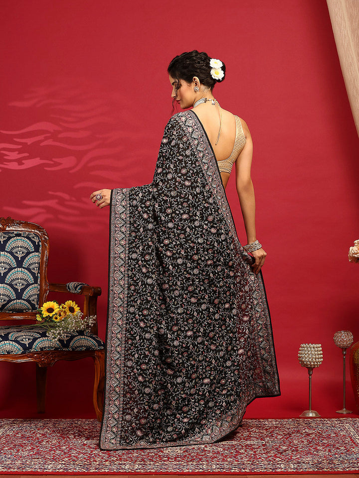Embroidered Georgette Saree