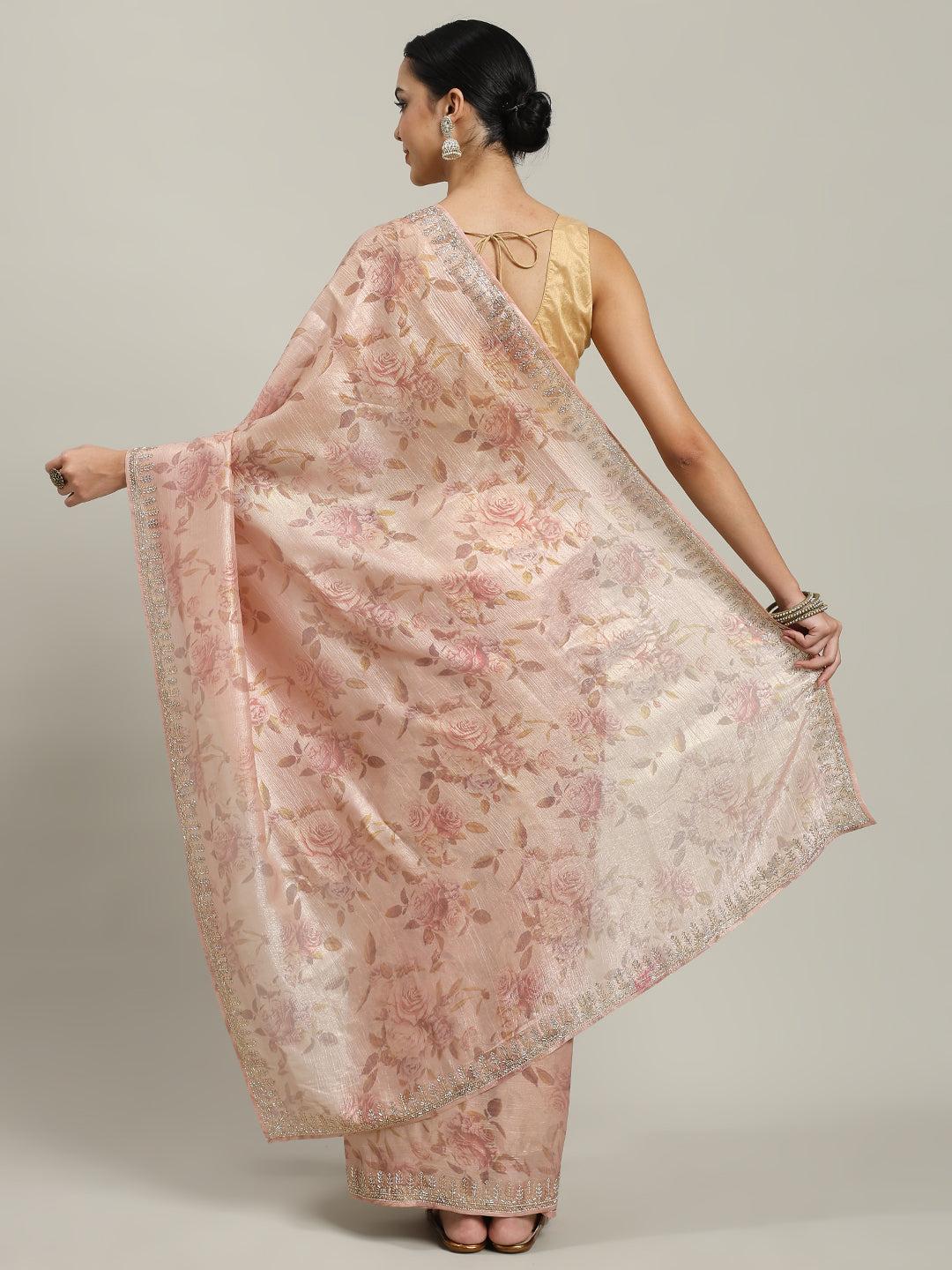 Cutdana Embroidered Chiffon Saree
