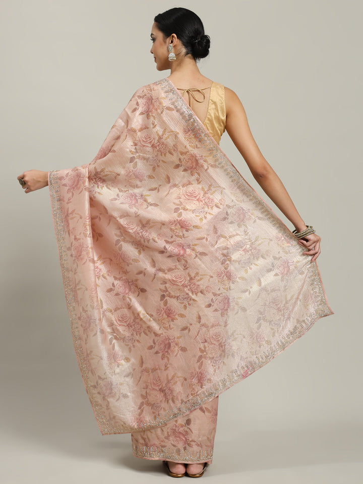 Cutdana Embroidered Chiffon Saree