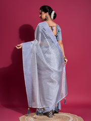 Zari Booti Woven Organza Woven Saree