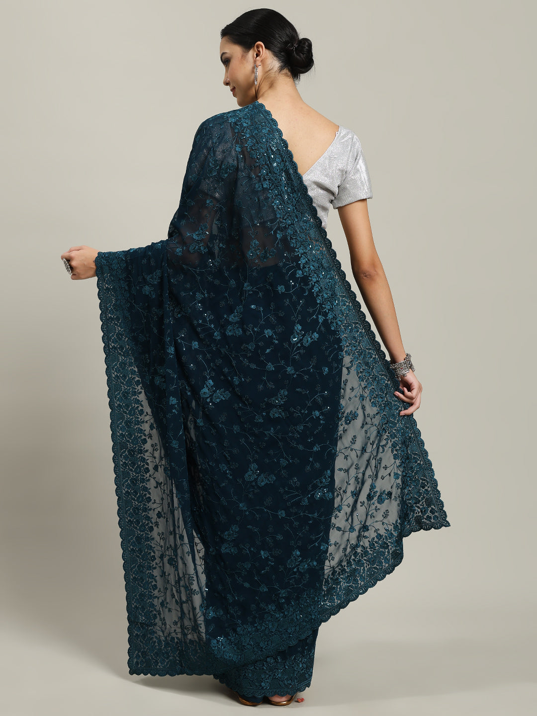 Resham Embroidered Georgette Saree
