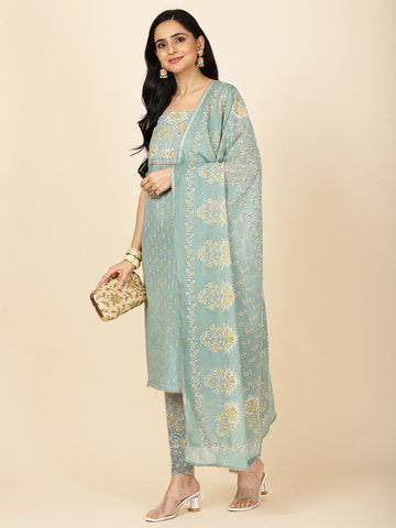 Floral Printed Cotton Unstitched Suit Material