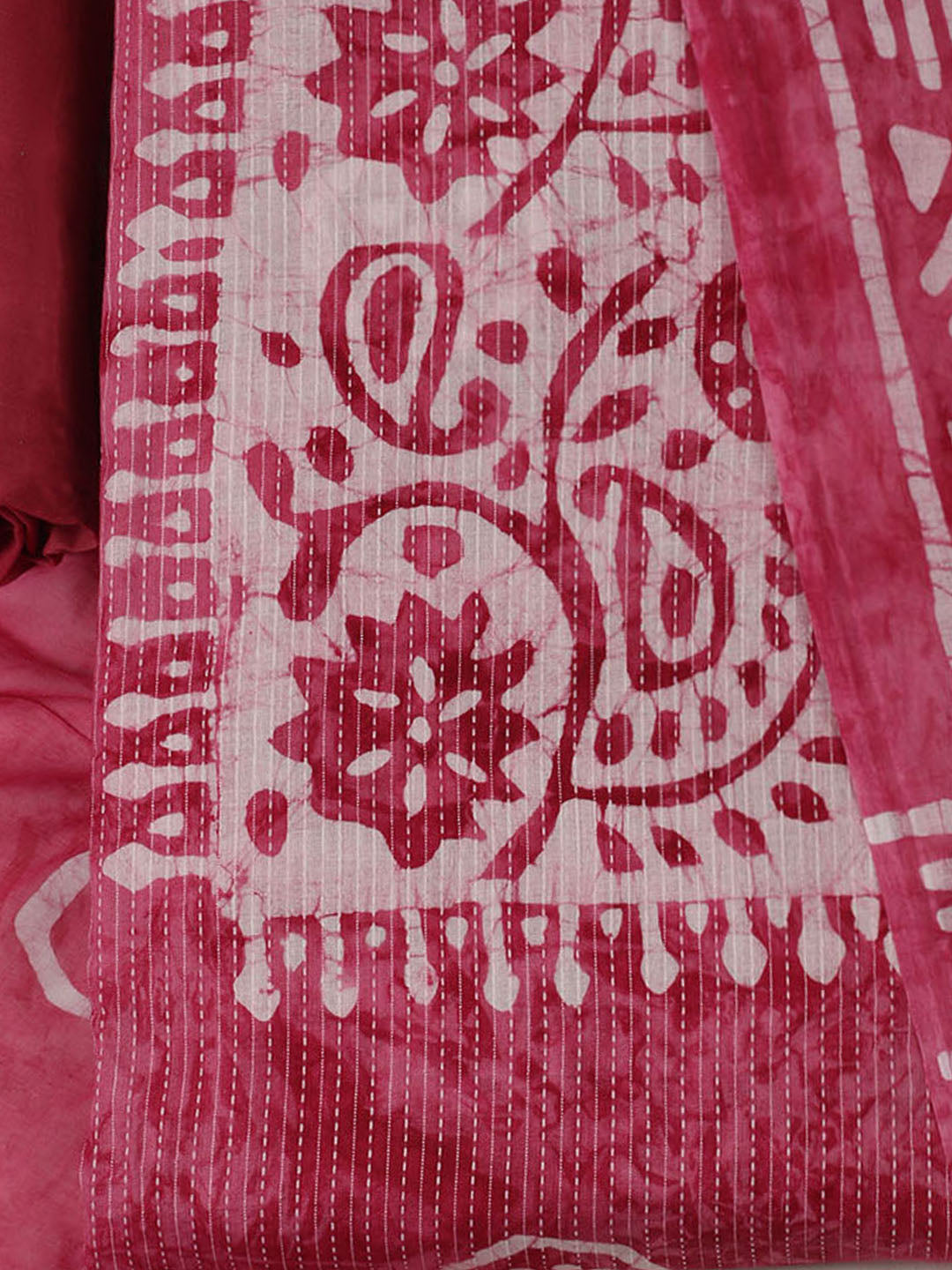Printed Cotton Unstitched Suit With Pant &amp; Dupatta