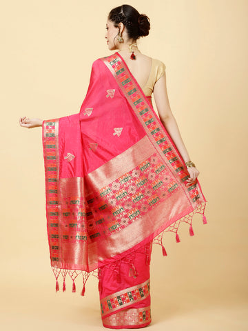 Zari Booti Woven Handloom Saree