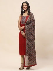 Printed Cotton Unstitched Suit Piece With Dupatta