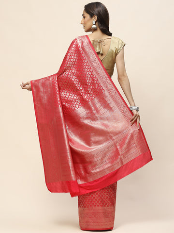 Zari Border Booti Woven Handloom Saree