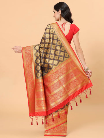 Zari Jaal Handloom Woven Saree