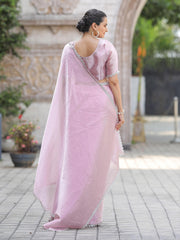 Cutdana Embroidery Organza Saree