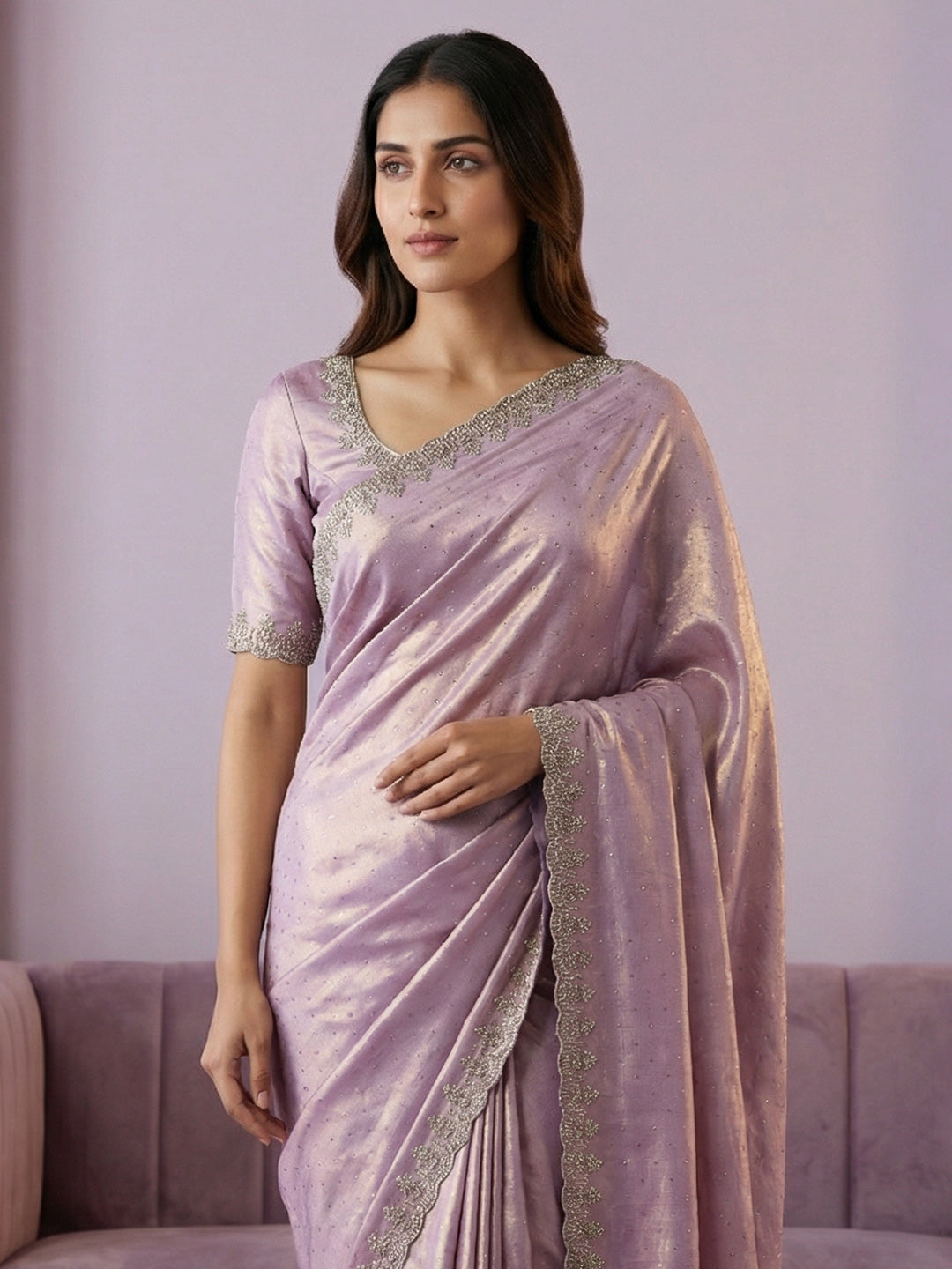 Embroidered Georgette Saree