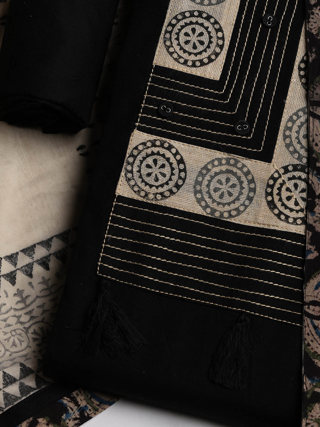 Neck Embroidered Cotton Blend Unstitched Suit With Dupatta