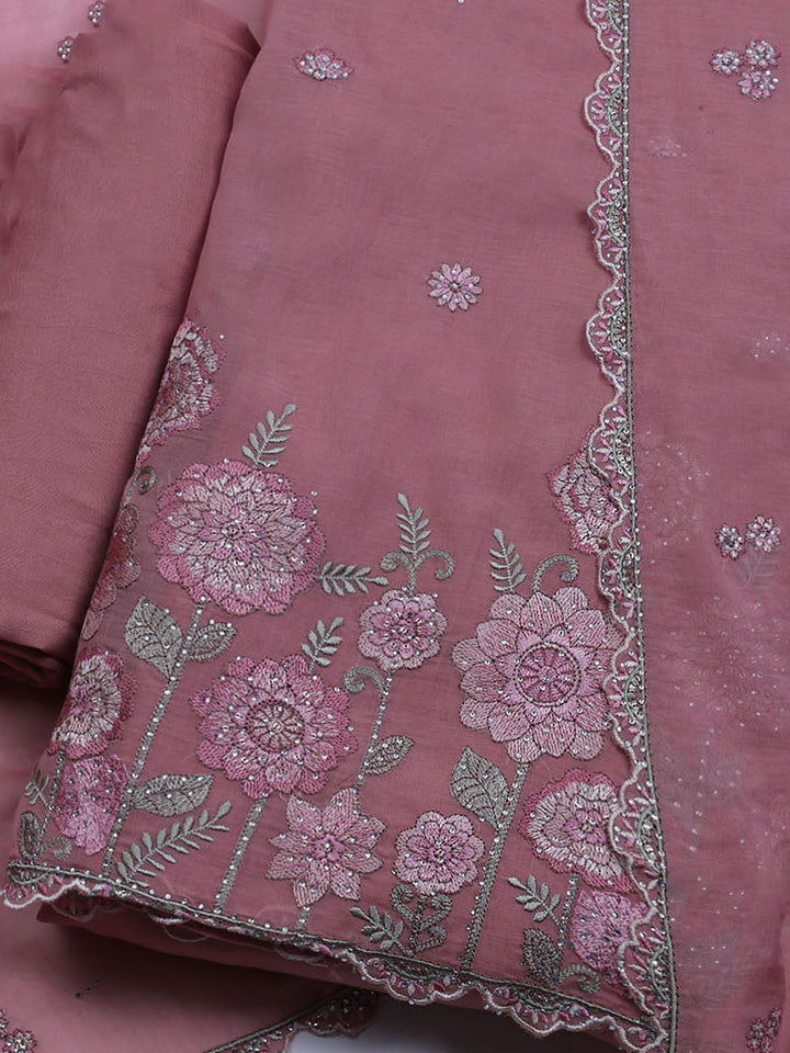 Embroidered Cotton Blend Unstitched Suit With Dupatta