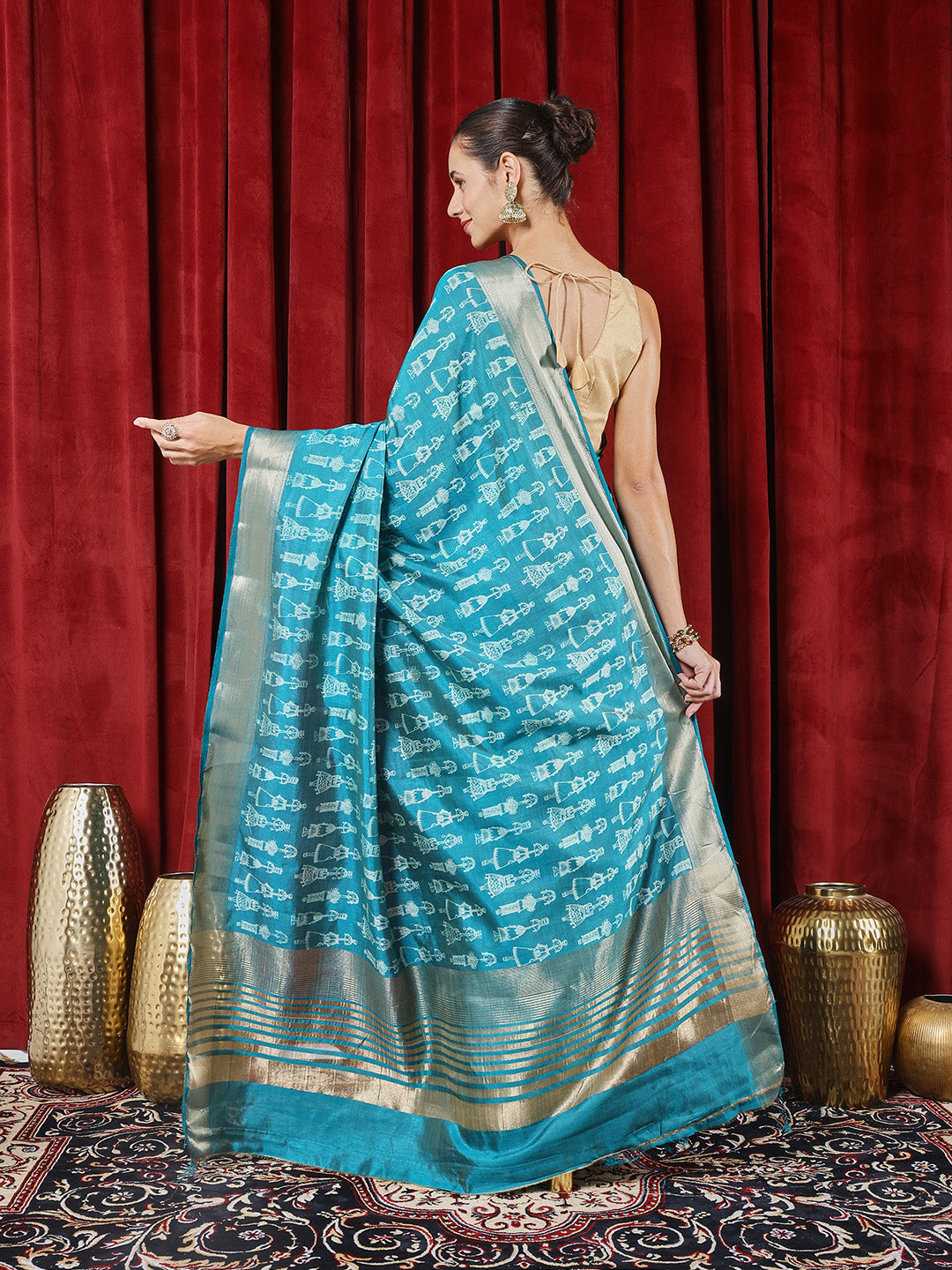 Digital Printed Art Silk Saree