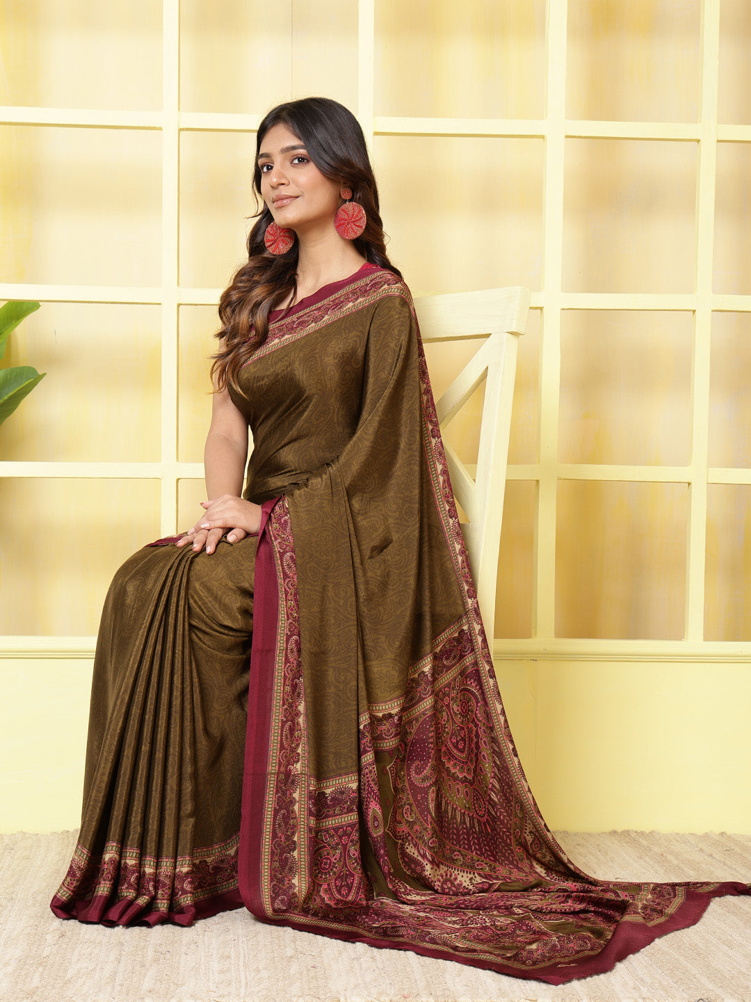 Digital Printed Crepe Saree