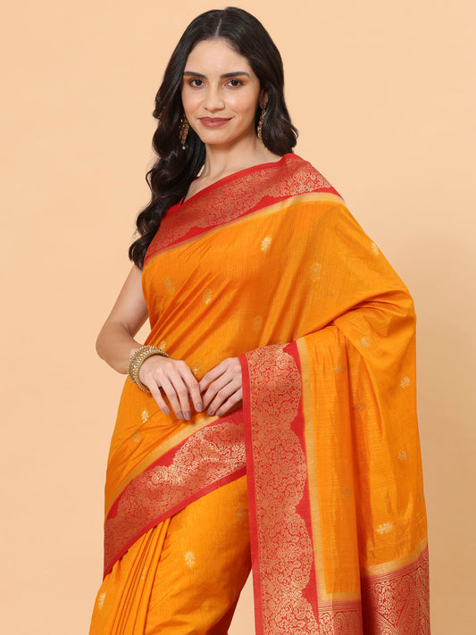 Zari Border Booti Handloom Woven Saree