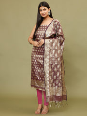 Woven Chanderi Unstitched Suit With Dupatta