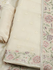 Resham Jaal Organza Unstitched Suit With Dupatta