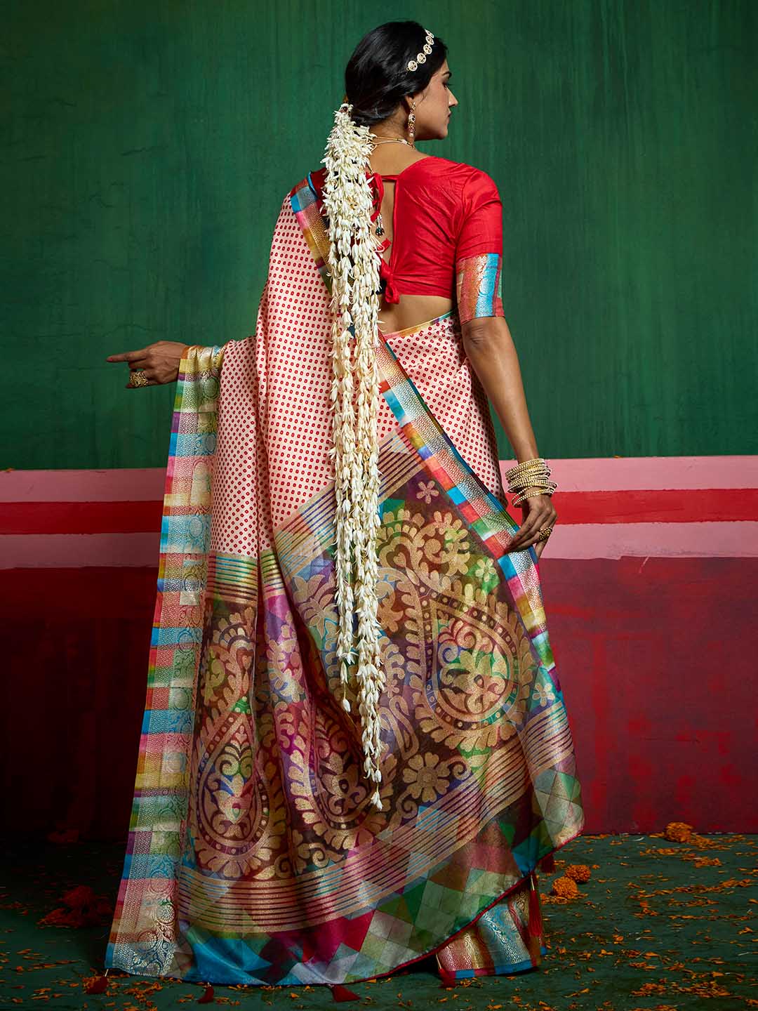 Bandhani Printed Art Silk Saree