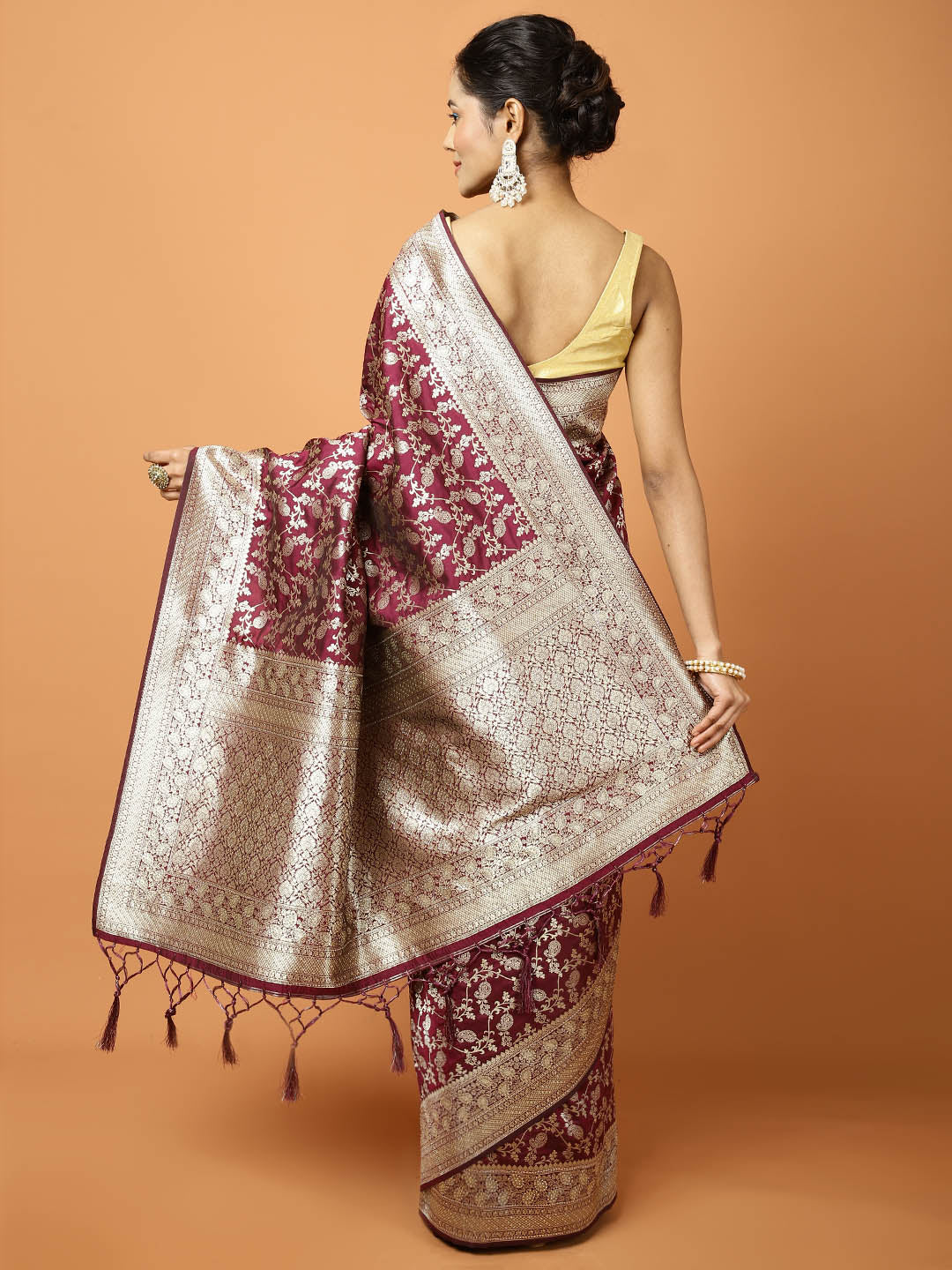 Stone Work Banarasi Woven Saree