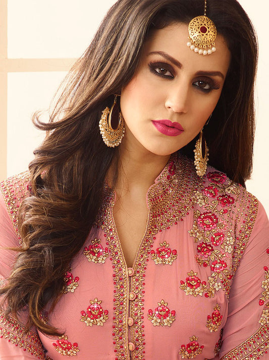 Resham Zari Sequins Work Georgette Semi Stitched Suit