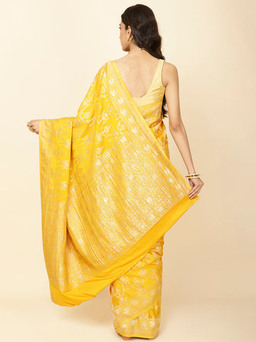 Zari Jaal Woven Crepe Saree