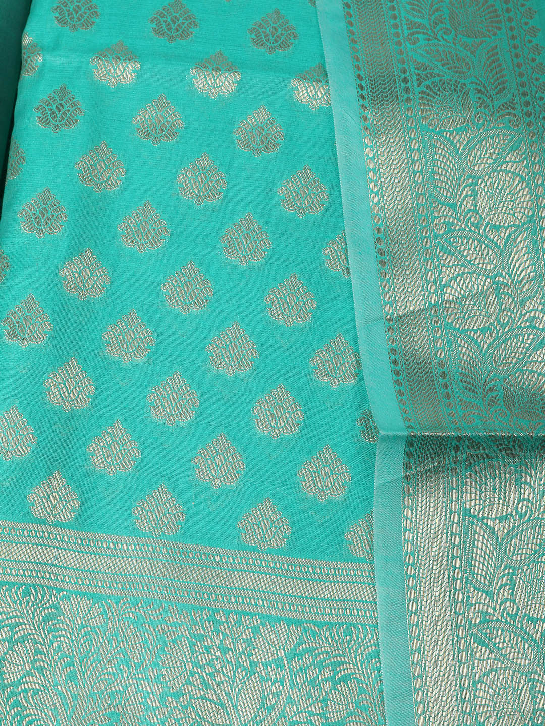 Woven Design Chanderi Unstitched Suit With Pant &amp; Dupatta