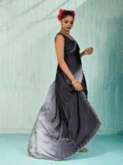 Embroidered Satin Saree