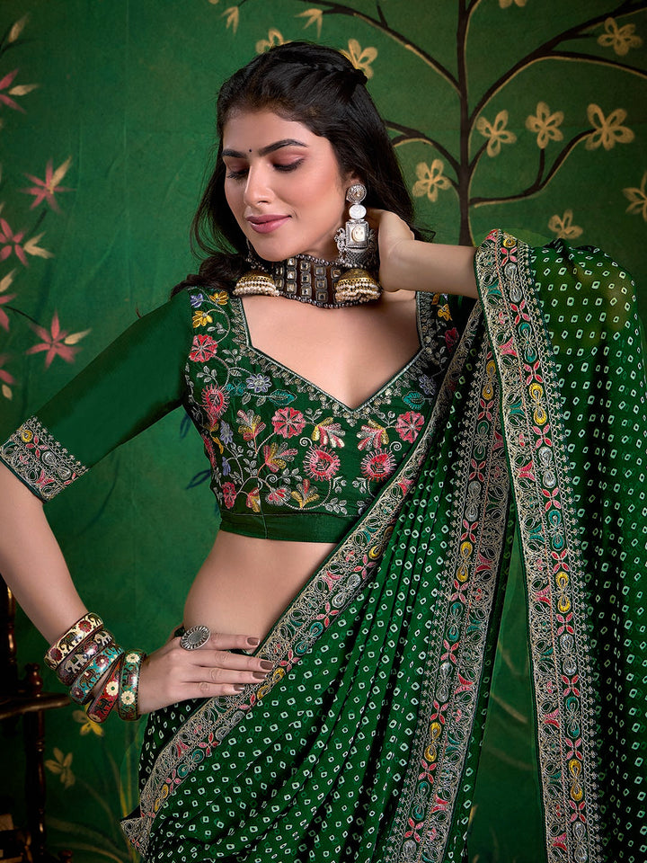 Bandhani Printed Georgette Saree