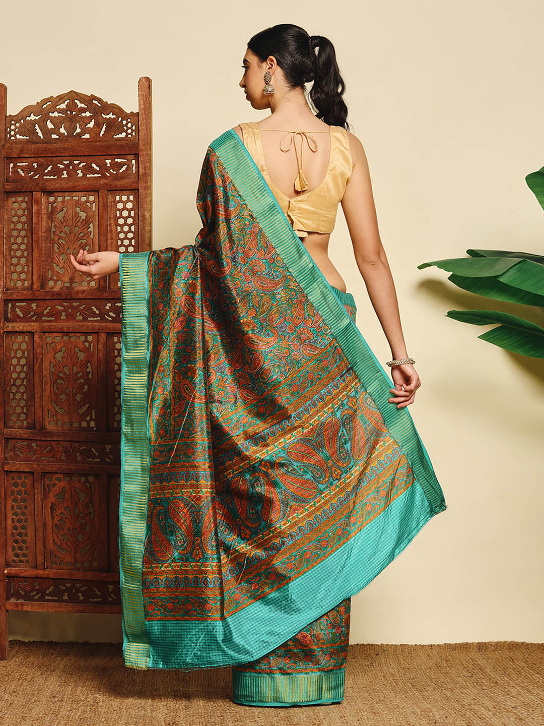 Paisley Printed Art Silk Saree