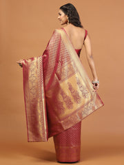 Zari Jaal Brocade Handloom Woven Saree