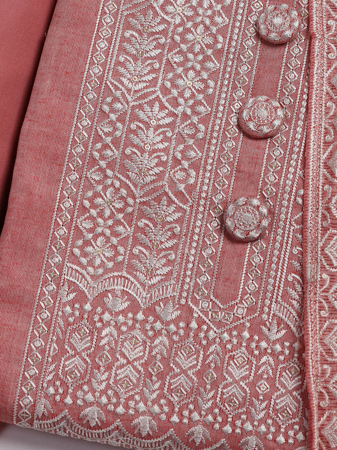 Embroidered Cotton Blend Unstitched Suit Piece With Dupatta