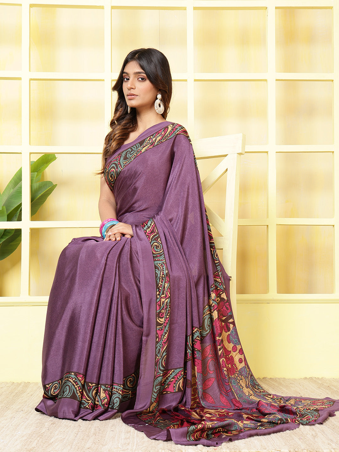 Digital Printed Crepe Saree