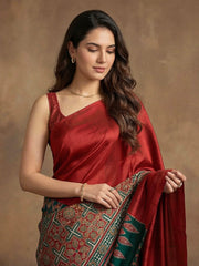 Printed Satin Saree