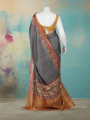 Printed Art Silk Grey Saree