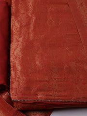 Woven Design Chanderi Brick Unstitched Suit With Pant & Dupatta