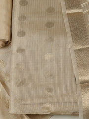 Woven Design Chanderi Unstitched Kurta With Pant & Dupatta