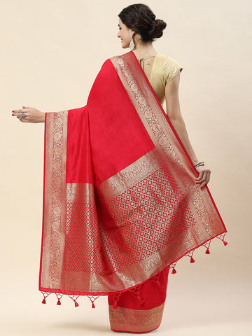 Plain Zari Border Woven Saree