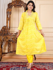 Neck Embroidery Cotton Blend Kurta With Pants & Dupatta