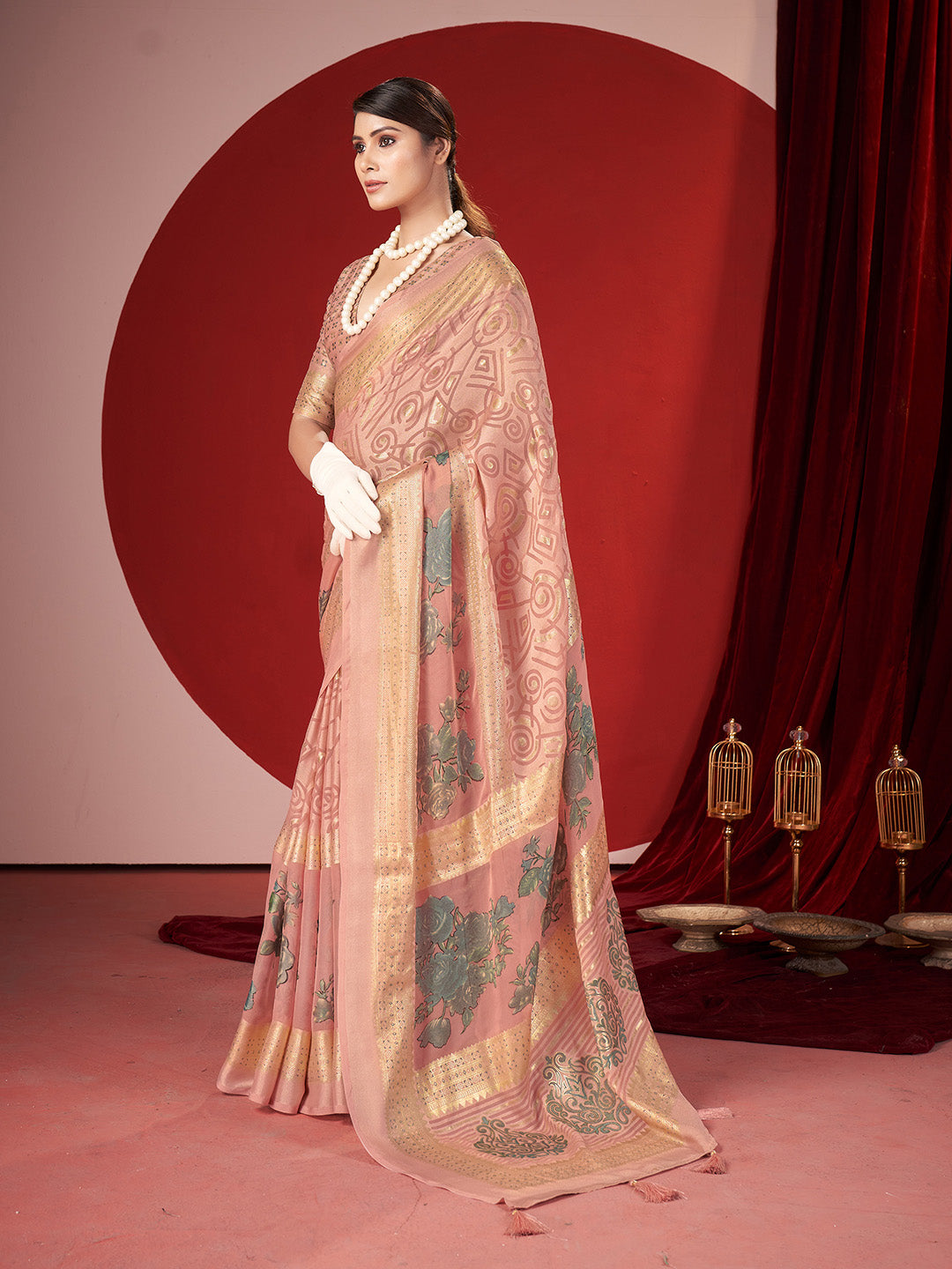 Zari Border Georgette Saree