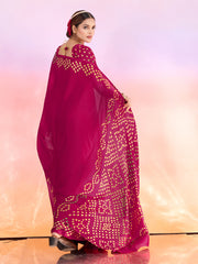 Printed Satin Saree