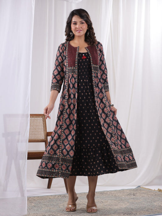 Abstract Printed Cotton Kurta