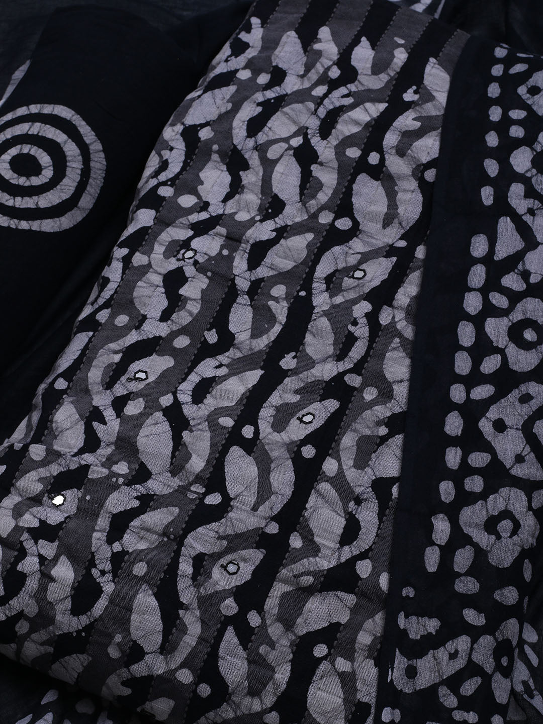 Printed Cotton Blend Unstitched Suit With Dupatta