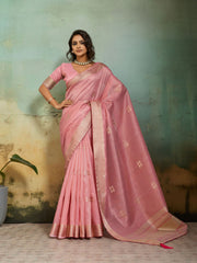 Woven Design Tissue Linen Saree