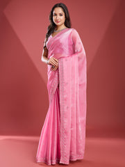 Stone Embroidery Organza Saree