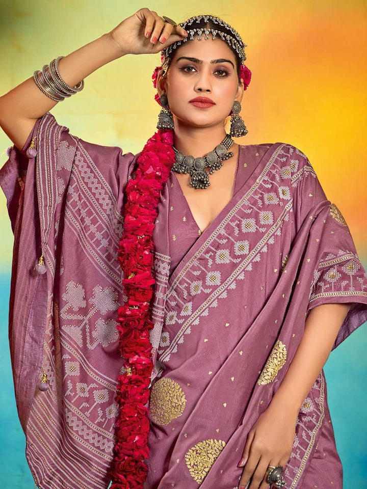 Abstract Print Art Silk Saree